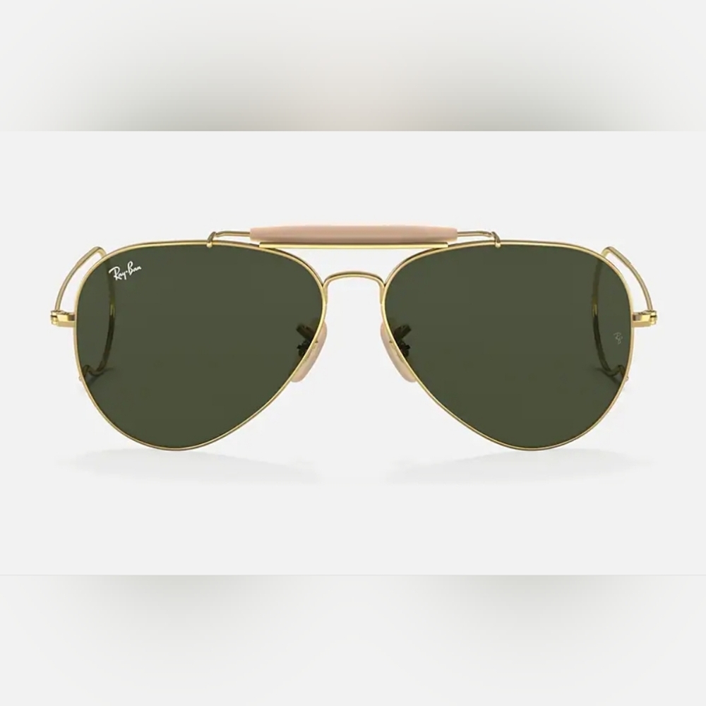 Ray-Ban Outdoorsman I Sunglasses 0RB3030-W3402-58 Gold Frame Green Lenses
